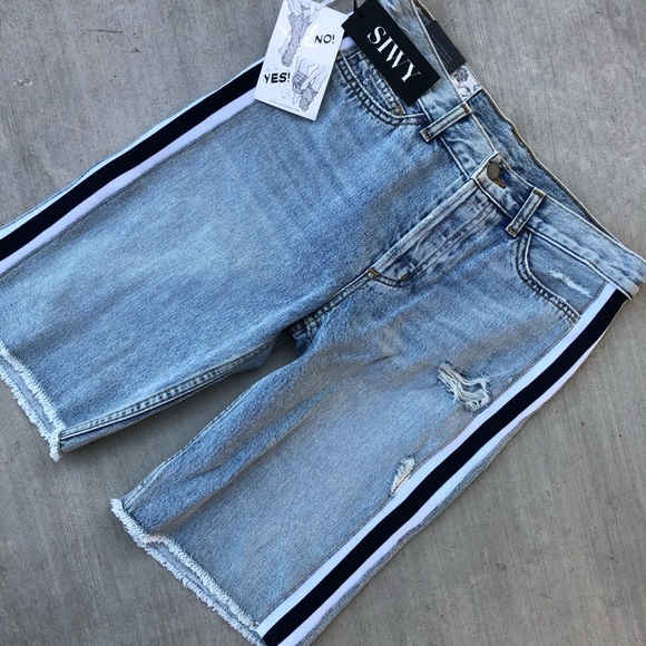 🔥 FIRE SALE CLOSET CLOSING🔥 Siwy Memphis Bermuda Shorts with Tuxedo Stripe - Picture 2 of 8